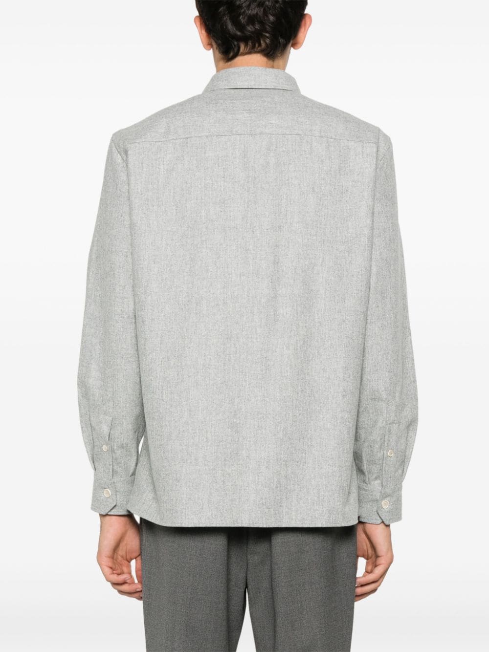 BRUNELLO CUCINELLI Elegant Light Grey Wool Shirt