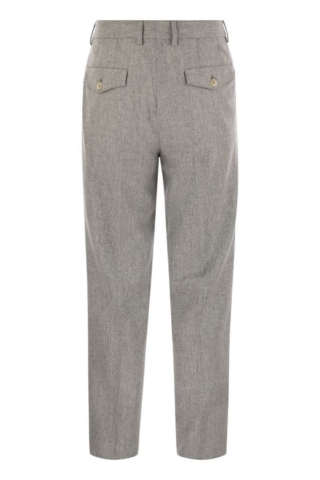 BRUNELLO CUCINELLI FLANNEL LEISURE FIT PANTS FOR
