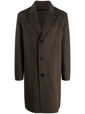 时尚橄榄枝羊毛和羊绒大衣（男装）- FW22