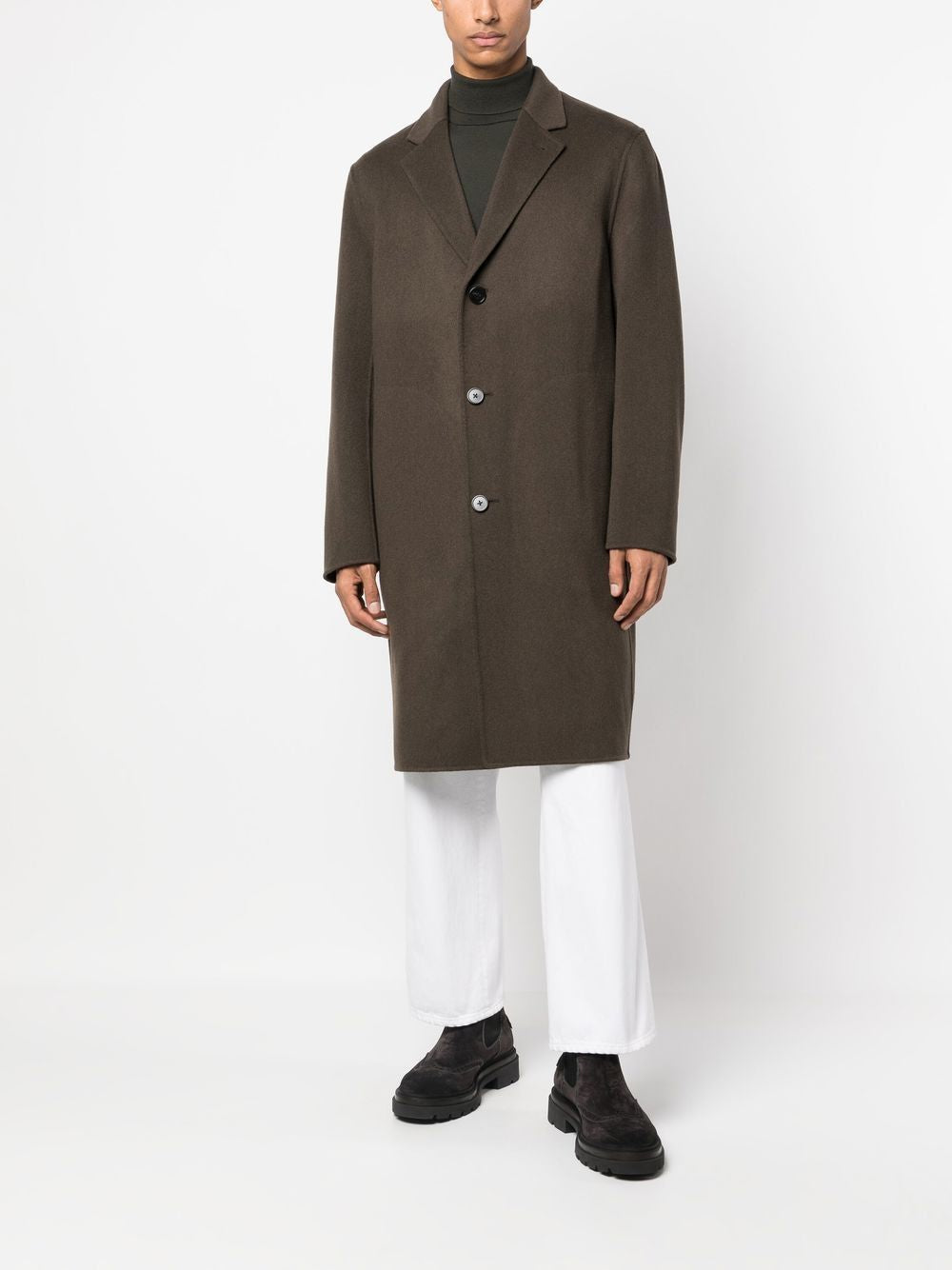 Olive Branch Wool and Cashmere Coat for Men - FW22