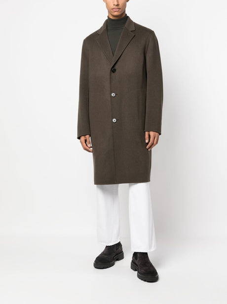 菁英品牌男士FW22系列奢華橄欖枝羊毛與羊絨大衣
