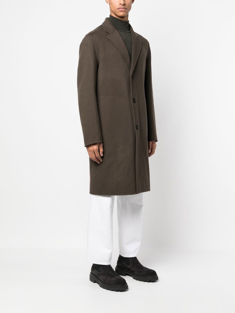 THEORY Luxurious Cashmere Wool Olive Outerwear for Men - FW22 Collection