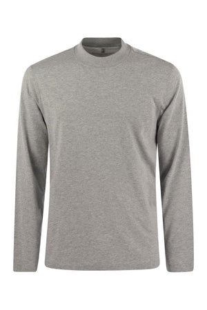 BRUNELLO CUCINELLI Chimney Neck Cotton Long-Sleeve Tee