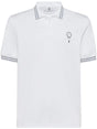 BRUNELLO CUCINELLI Men's Cotton Polo with Tennis Logo - Fall/Winter 2024