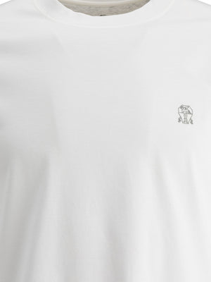 BRUNELLO CUCINELLI Embroidered Logo T-Shirt - Regular Fit