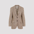 BRUNELLO CUCINELLI Women's Light Brown Jacket with Monili Detailing