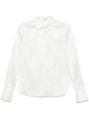 BRUNELLO CUCINELLI Silk Stain Shirt with Shiny Details - Women's Classic Style