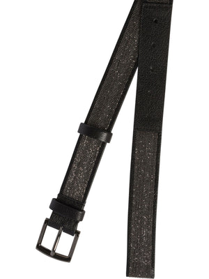 BRUNELLO CUCINELLI Grained Leather Precious Belt - 3 cm Wide