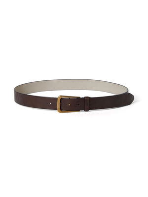 BRUNELLO CUCINELLI Brown Leather Belt with Gold-Tone Hardware for Women