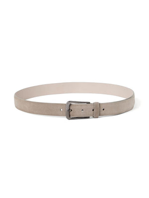 BRUNELLO CUCINELLI Suede Belt with Adjustable Fit - Light Grey