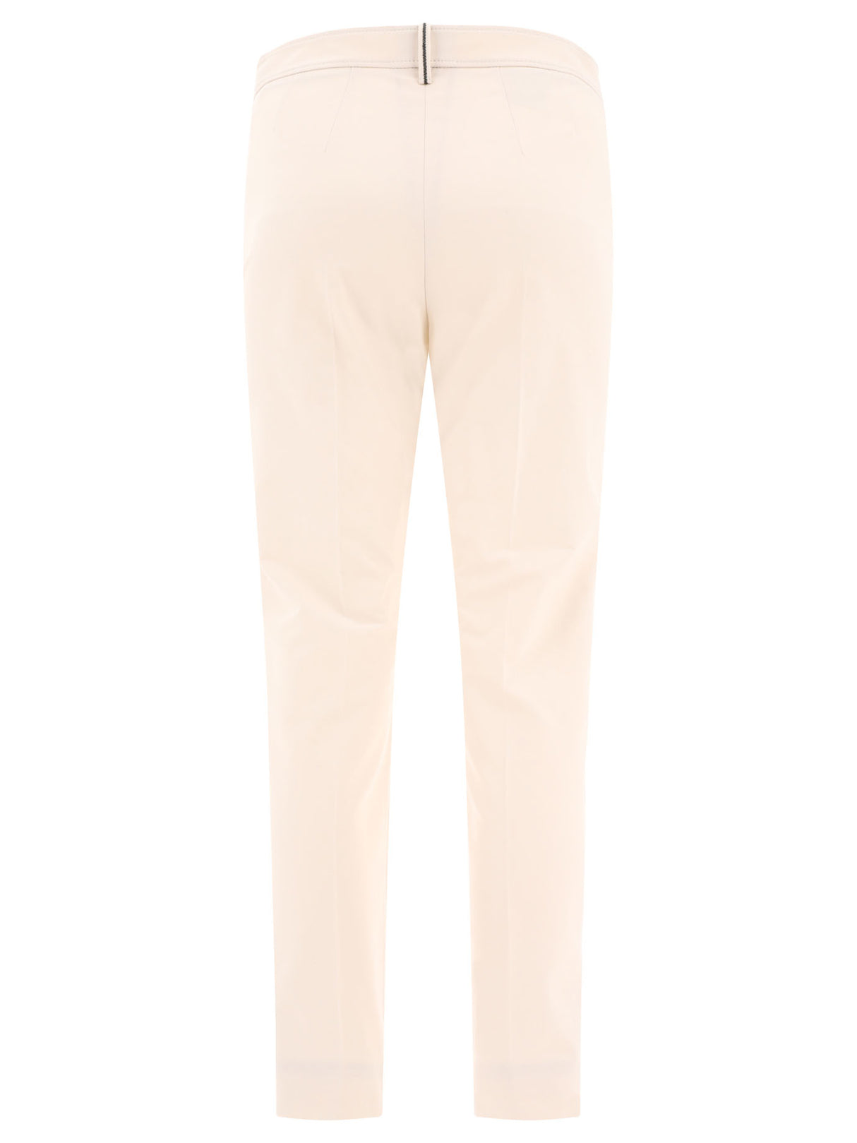 BRUNELLO CUCINELLI Women's White Straight Pants for the 2024 Summer Season