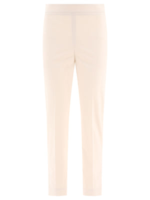 White Capri Trousers with Monili Decoration