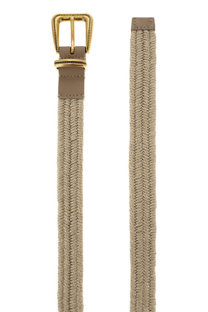 BRUNELLO CUCINELLI Rustic Woven Linen Belt - 2.5 cm Height