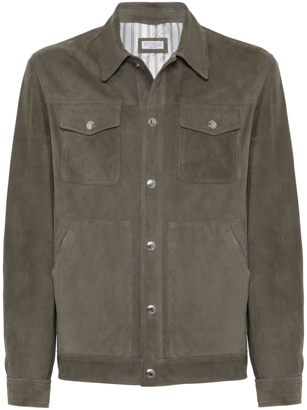 BRUNELLO CUCINELLI Men's Suede Jacket with Stud Detail