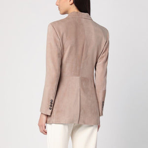 BRUNELLO CUCINELLI Chic Beige Suede Jacket for Women - FW24