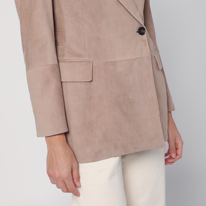 BRUNELLO CUCINELLI Chic Beige Suede Jacket for Women - FW24