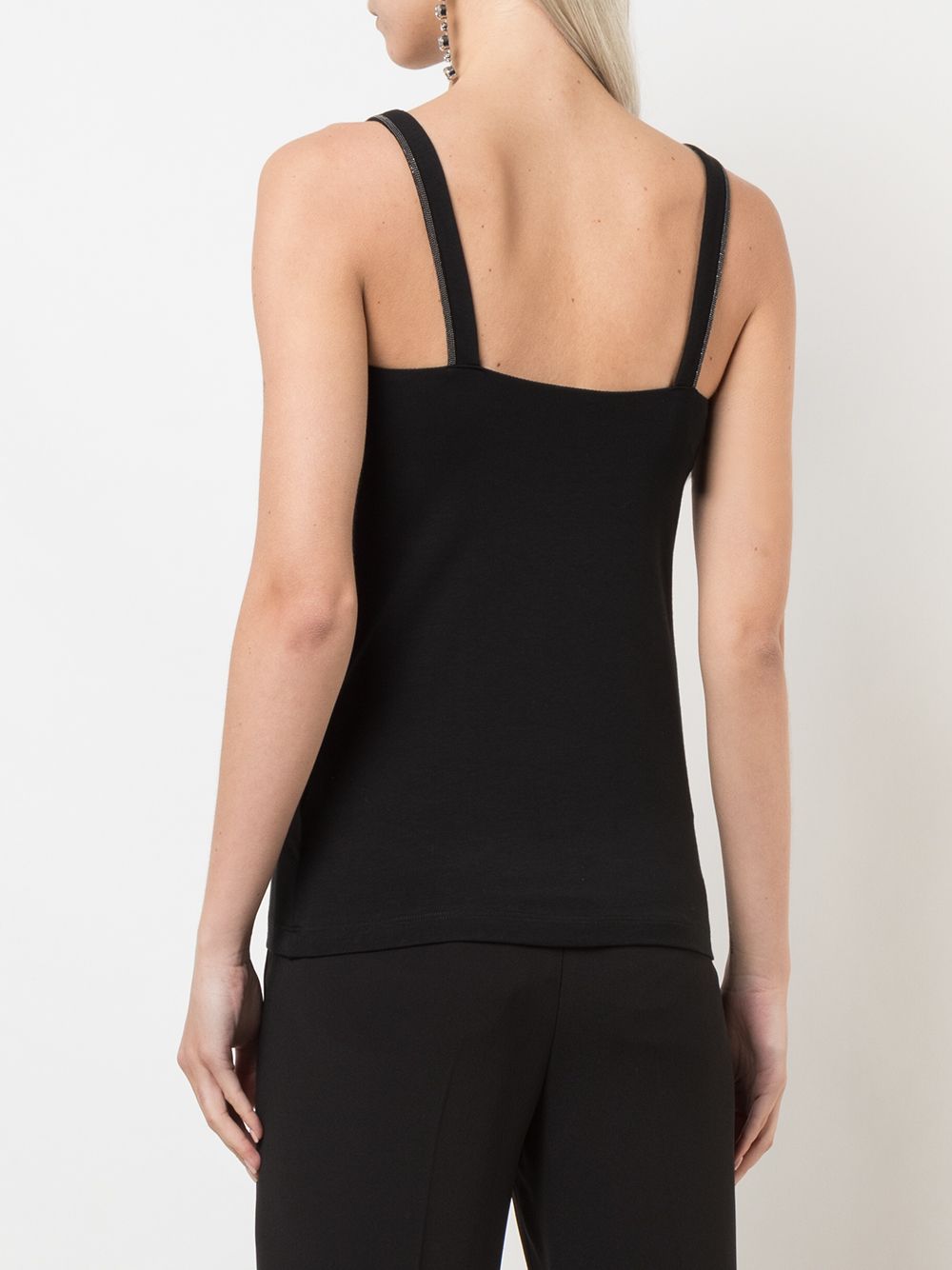 BRUNELLO CUCINELLI Slim-Fit Black Cotton Tank Top for Women