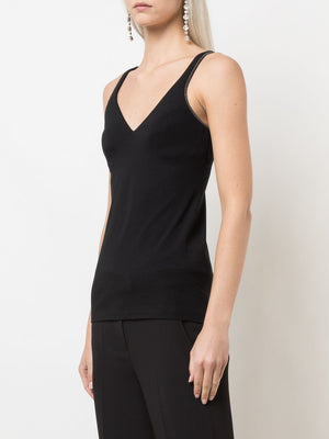 BRUNELLO CUCINELLI Slim-Fit Black Cotton Tank Top for Women