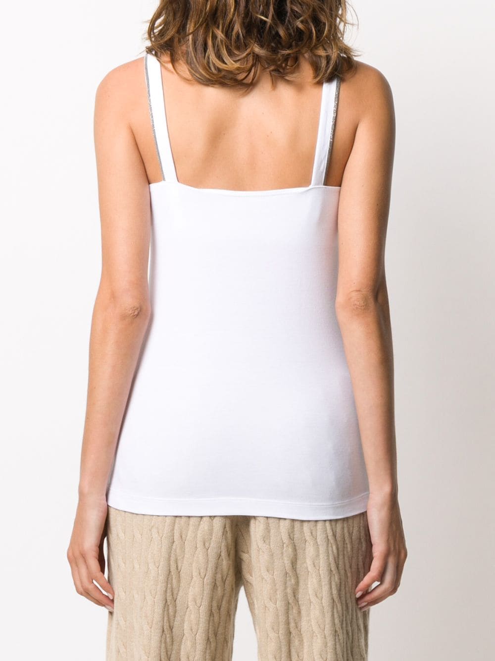 BRUNELLO CUCINELLI White Cotton V-Neck Tank Top for Women - SS24 Collection