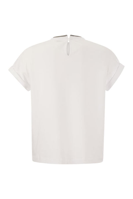 BRUNELLO CUCINELLI Classic White Teardrop T-Shirt for Women - Spring/Summer 2024