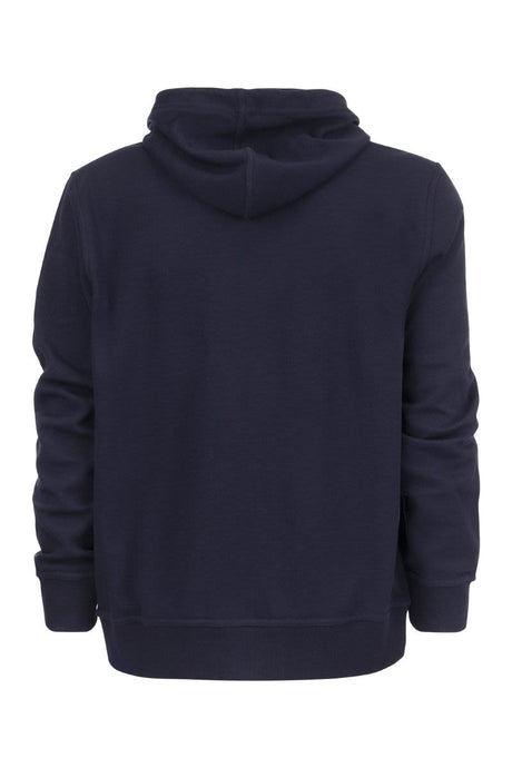 BRUNELLO CUCINELLI Men's Navy Zip-Up Cotton Hoodie