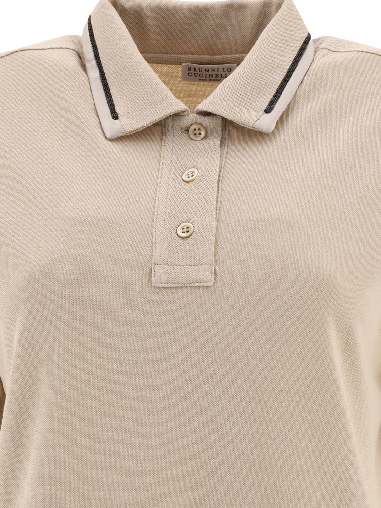 BRUNELLO CUCINELLI Beige Short Sleeve Polo Shirt for Women | 24SS Collection