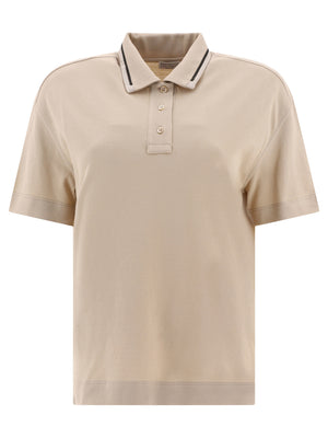 BRUNELLO CUCINELLI Beige Short Sleeve Polo Shirt for Women | 24SS Collection