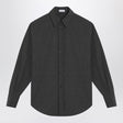 BRUNELLO CUCINELLI Dark Grey Shirt with Shiny Collar Detail - Women’s Fashion