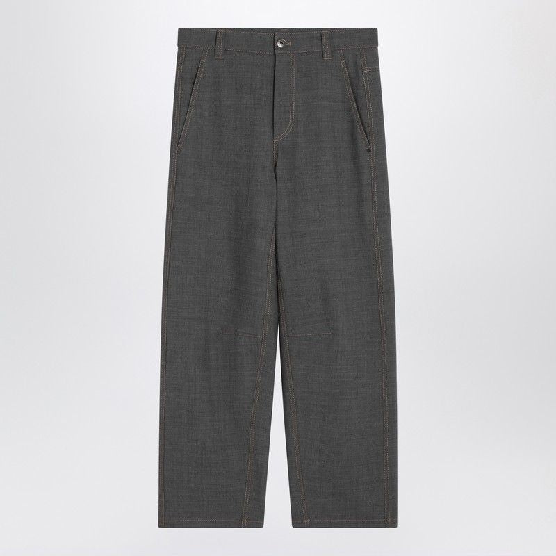 BRUNELLO CUCINELLI Medium Grey Wool-Blend Trousers for Women - FW24