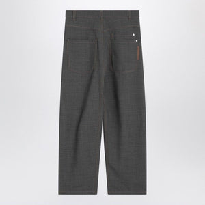 BRUNELLO CUCINELLI Medium Grey Wool-Blend Trousers for Women - FW24