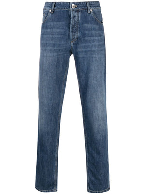 BRUNELLO CUCINELLI Traditional Fit Five-Pocket Lightweight Denim Trousers