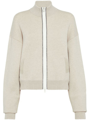 BRUNELLO CUCINELLI Cashmere Blend Zip-Up Cardigan