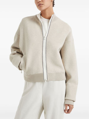 BRUNELLO CUCINELLI Cashmere Blend Zip-Up Cardigan