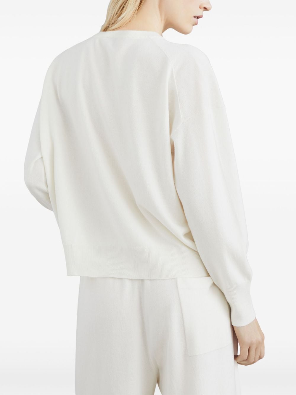 BRUNELLO CUCINELLI Floral Embroidered Cashmere Sweater with Signature Chain Detail