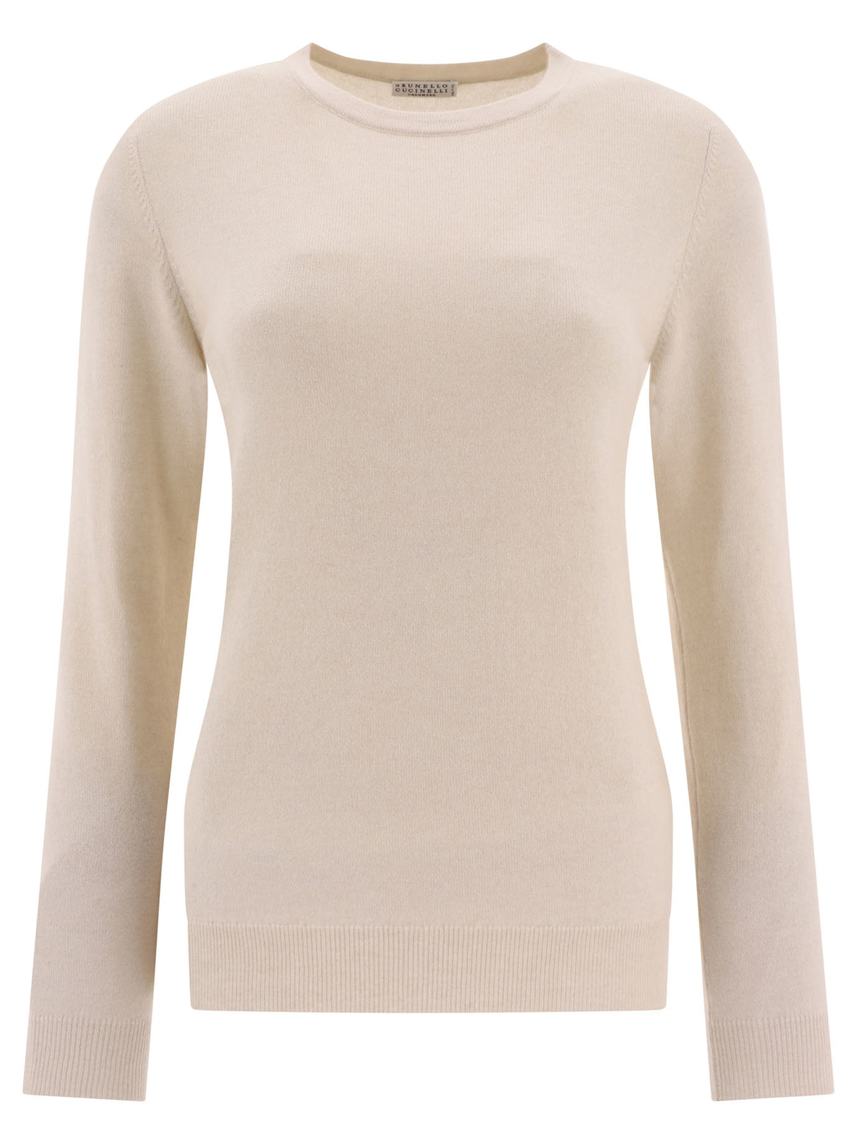 BRUNELLO CUCINELLI Elegant Cashmere Sweater with Monili Decoration for Women - White