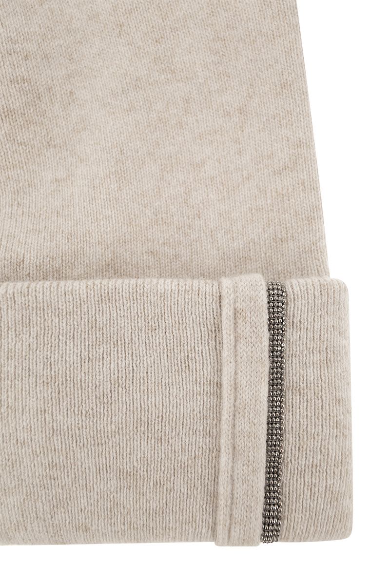 BRUNELLO CUCINELLI RIBBED CASHMERE KNIT PAPALINA WITH NECKLACE