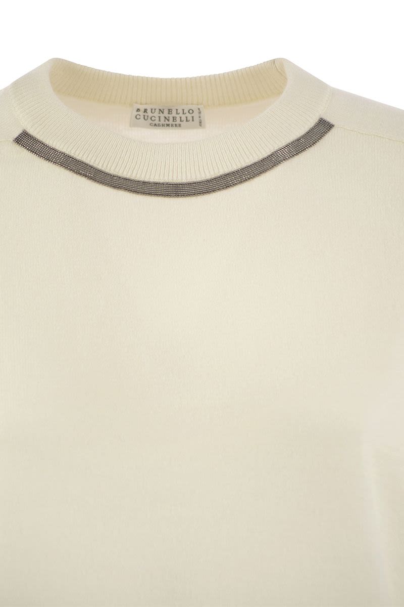 BRUNELLO CUCINELLI Elegant Cashmere Sweater with Jewel Neckline