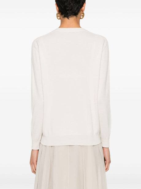 BRUNELLO CUCINELLI Elegant Cashmere Crewneck Sweater with Monili Detail