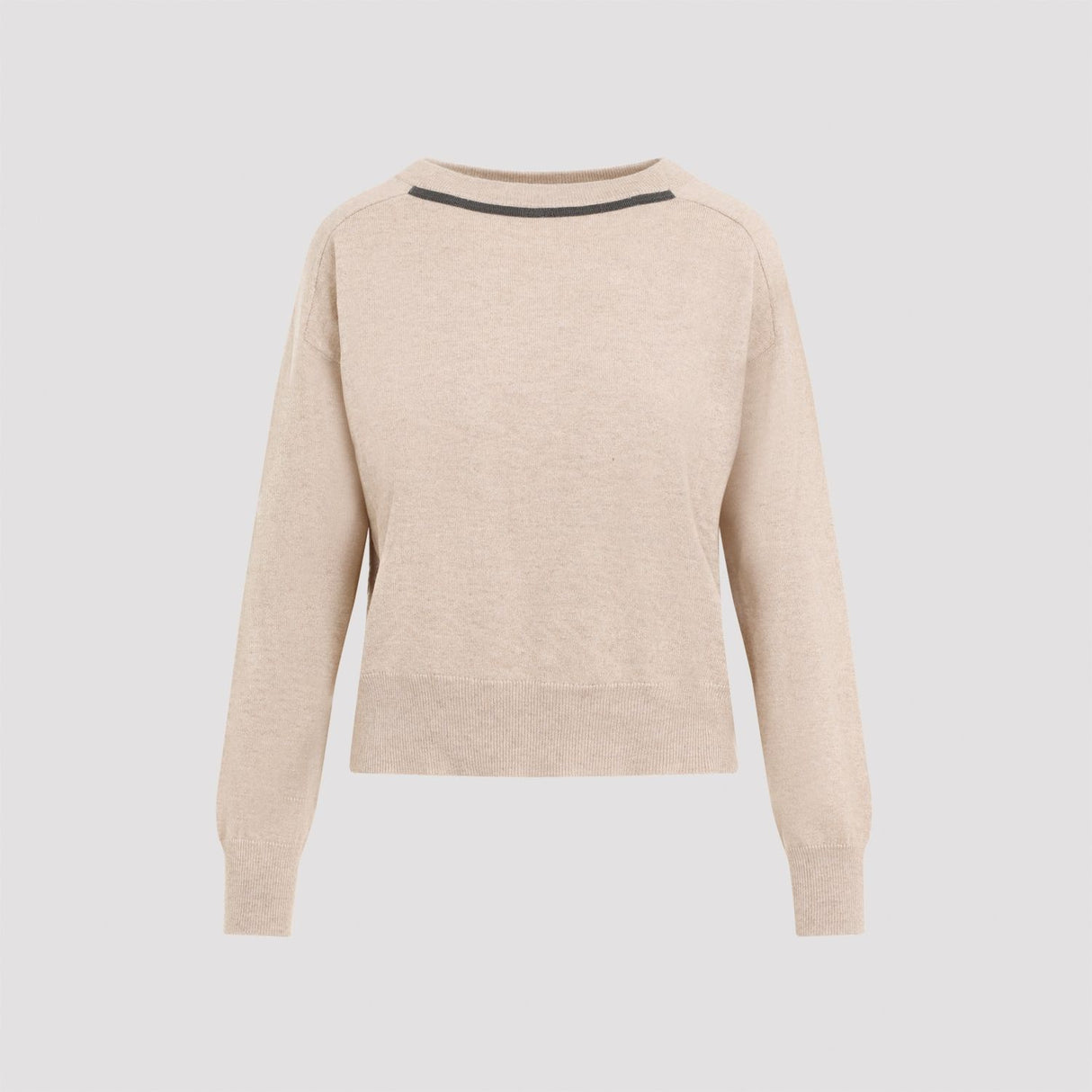 Áo len cổ tròn bằng cashmere