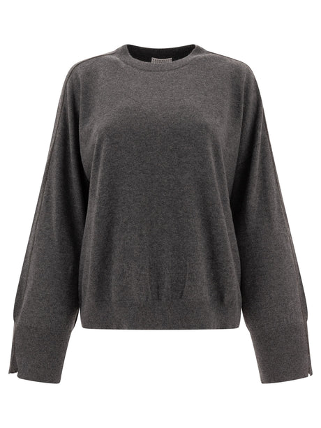 BRUNELLO CUCINELLI Cashmere Sweater with Elegant Detailing - Relaxed Fit