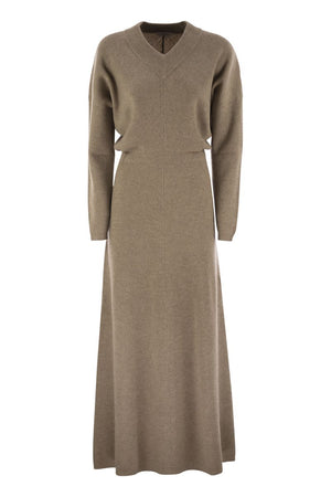 BRUNELLO CUCINELLI Diagonal Rib Cashmere Knit Dress