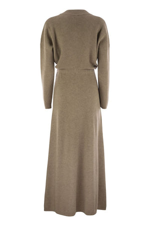 BRUNELLO CUCINELLI Diagonal Rib Cashmere Knit Dress