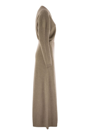 BRUNELLO CUCINELLI Diagonal Rib Cashmere Knit Dress