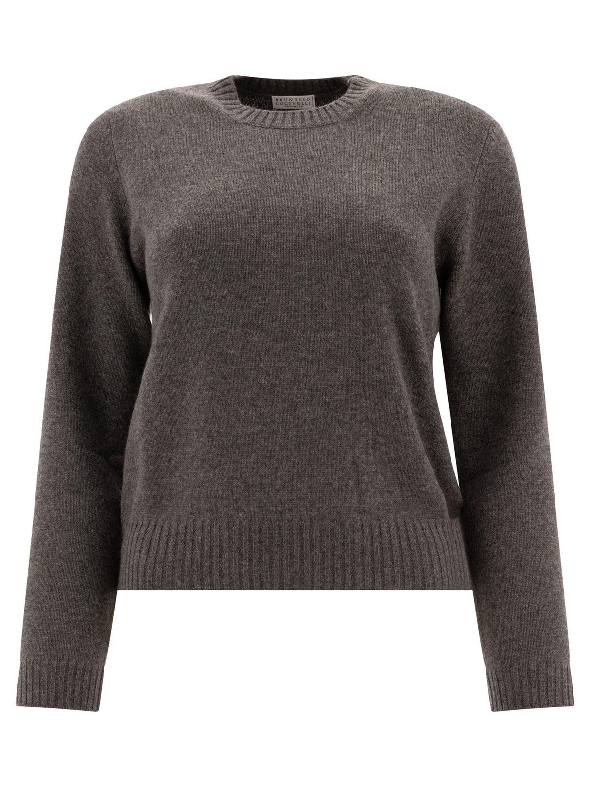 BRUNELLO CUCINELLI Cashmere Sweater with Shiny Cuff Details - Regular Fit