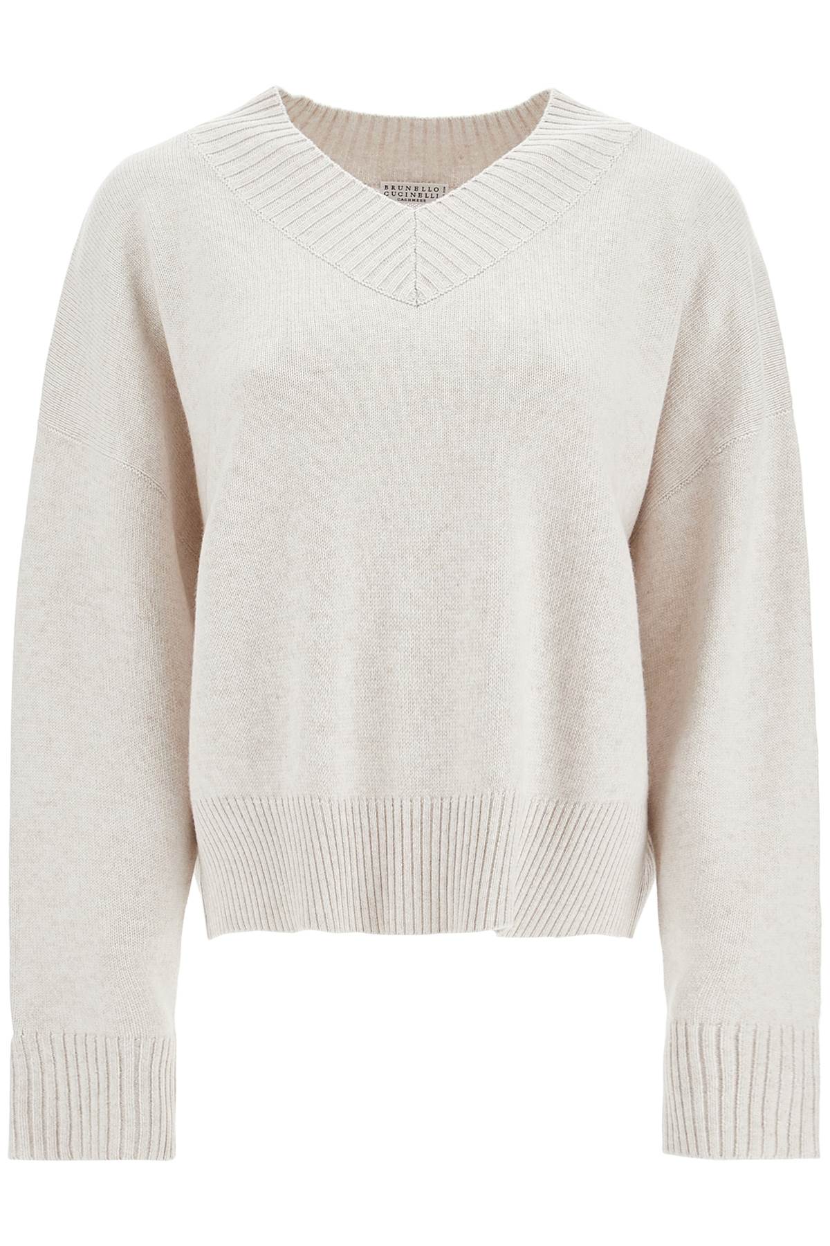 BRUNELLO CUCINELLI Cashmere Pullover with Shiny Cuff Details - Size S