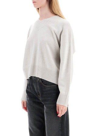 BRUNELLO CUCINELLI Cashmere Pullover with Shiny Cuff Details - Size S