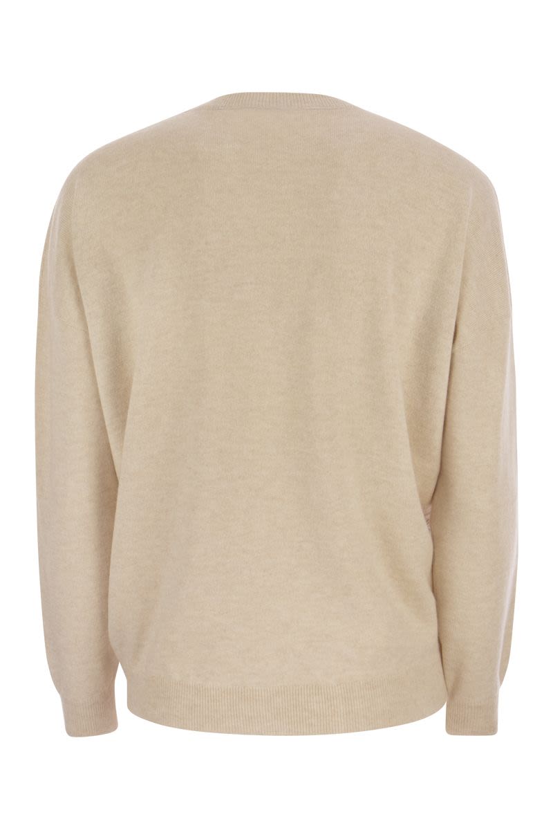 BRUNELLO CUCINELLI Luxurious Beige Crew-Neck Sweater for Women - FW23