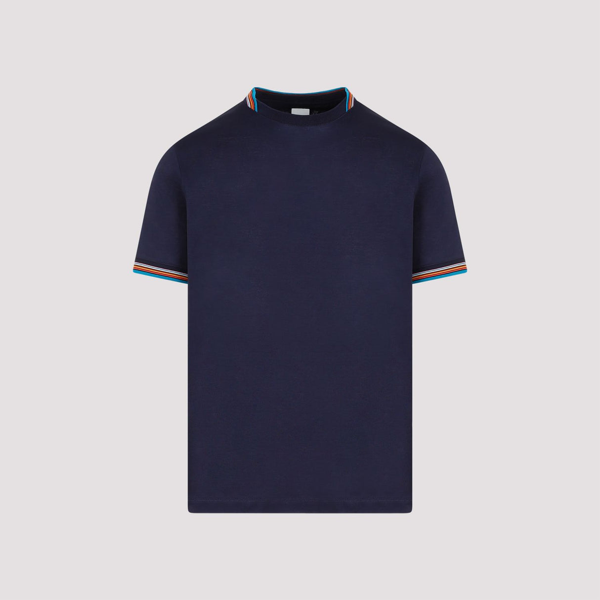 ブルーの男性用コットンTシャツ - SS24コレクション