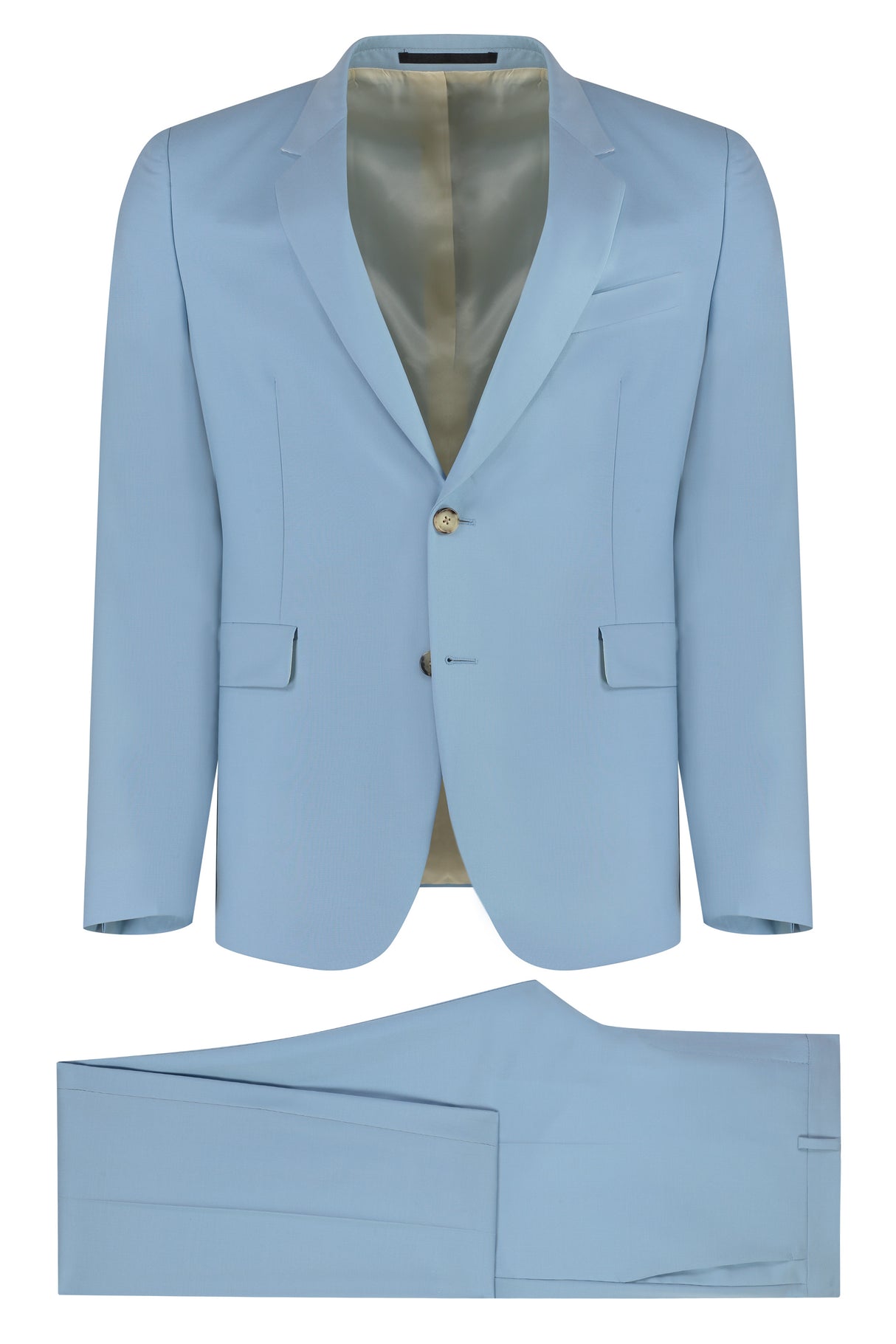 Men's Light Blue Wool and Mohair Two-Piece Suit for SS23