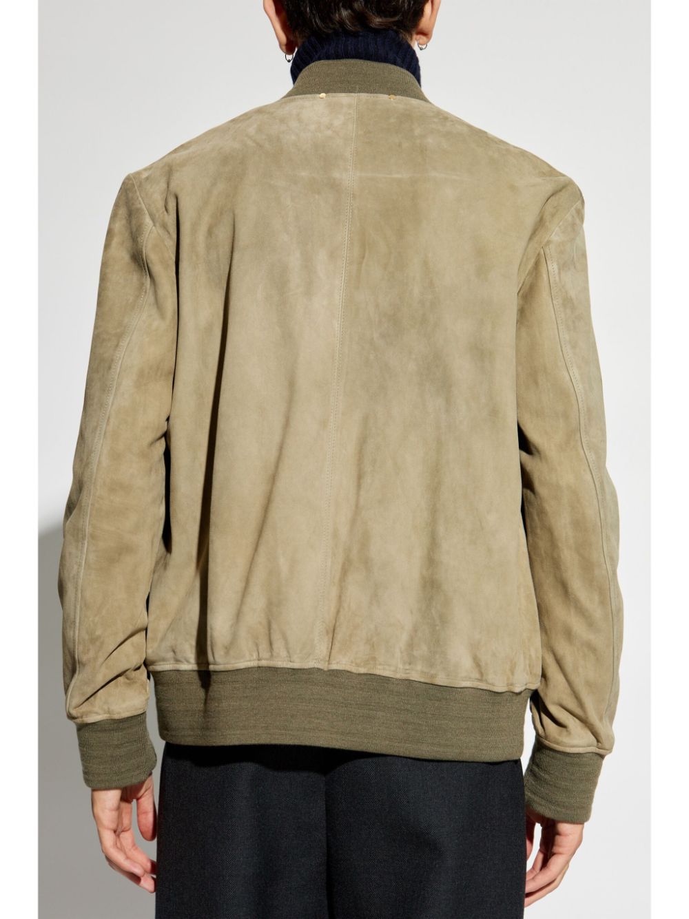 PAUL SMITH Luxurious Green Suede Bomber Jacket